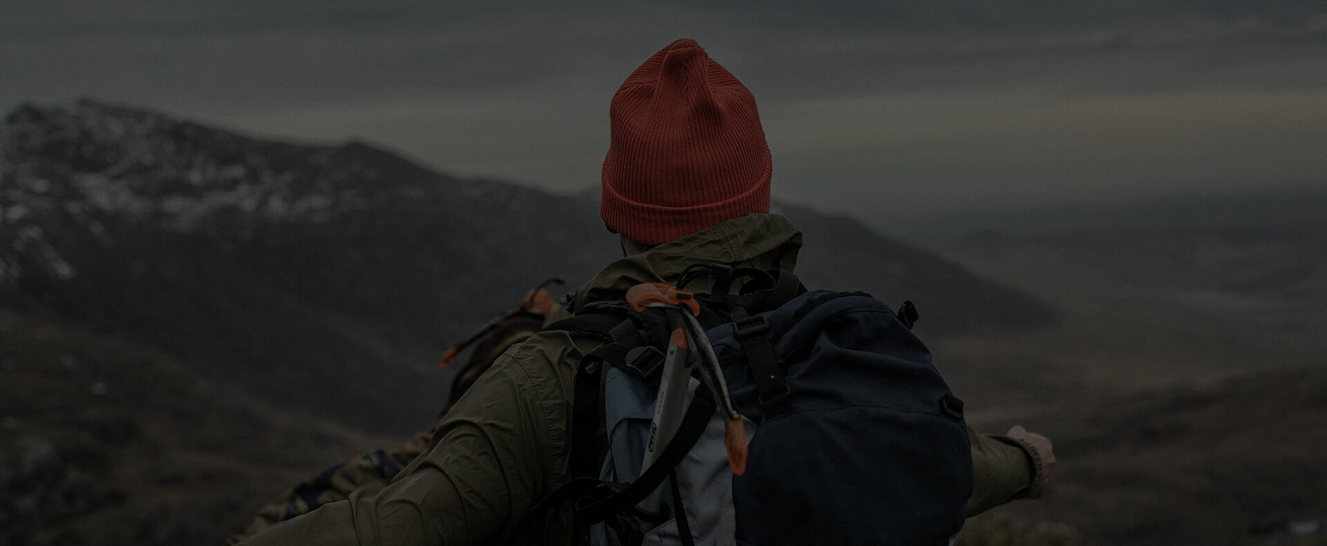 person walking mountain travel