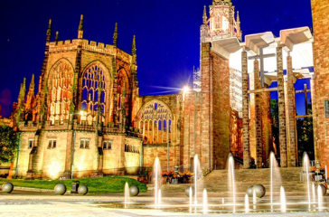 coverntry cathedral at night