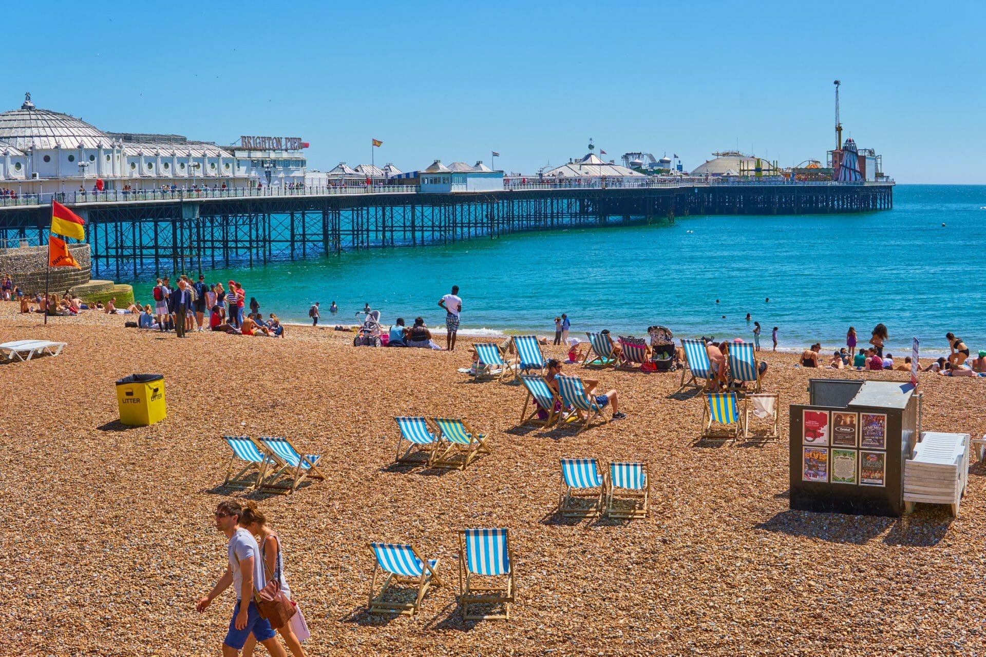 people on travel at brighton beach