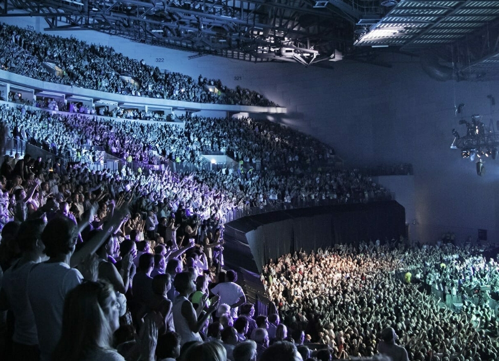 people standing at leeds arena