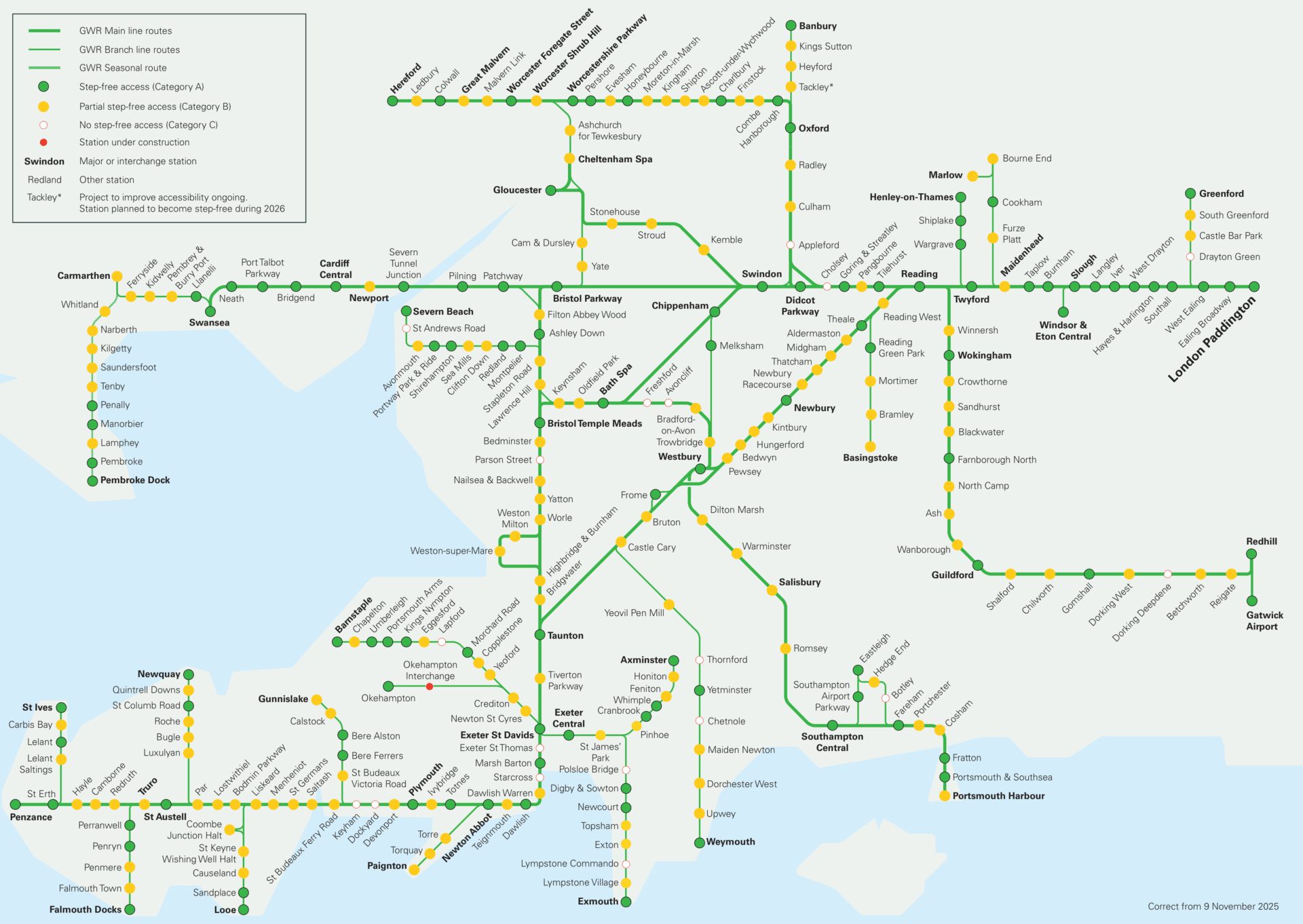great western network map