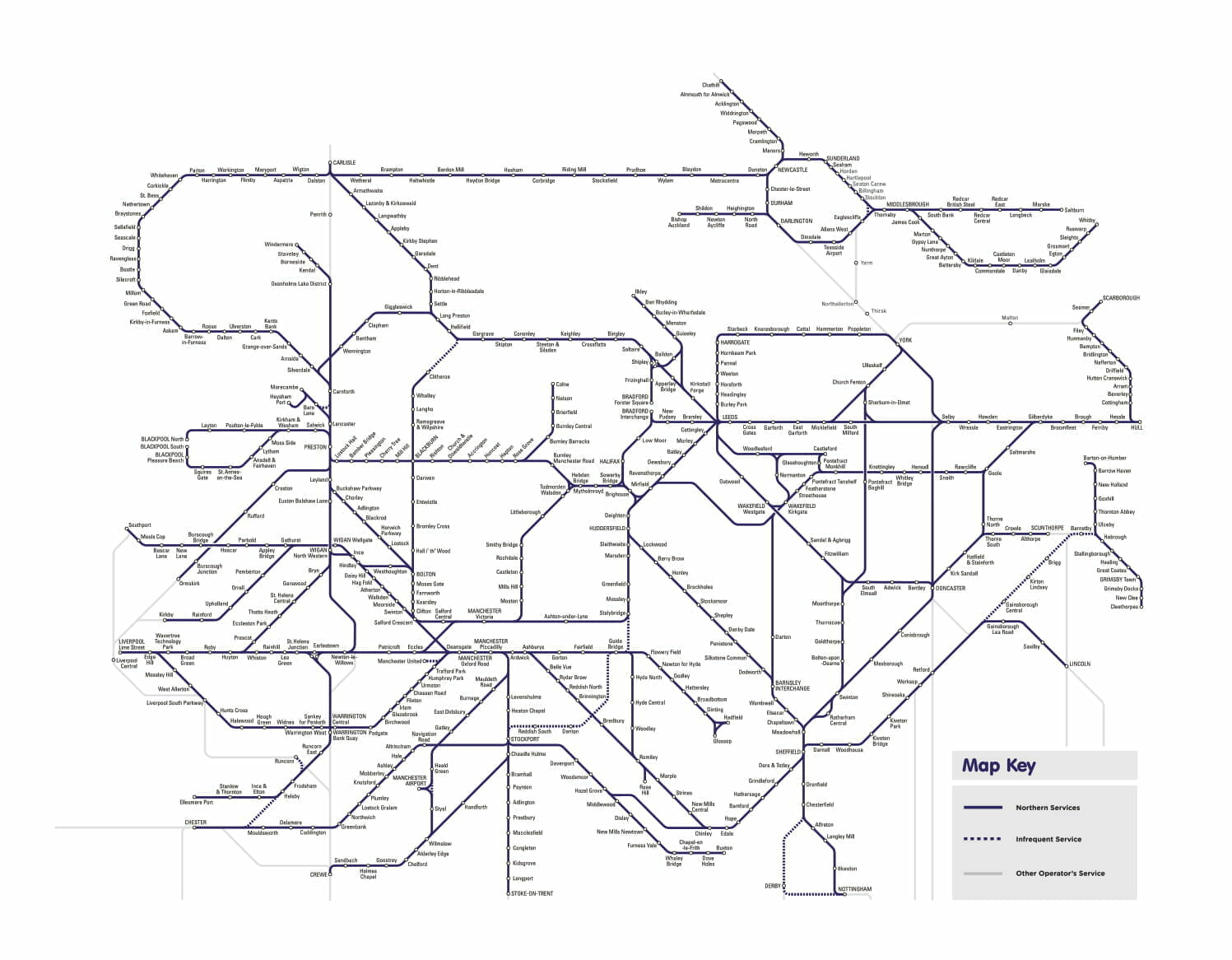 northern rail network map