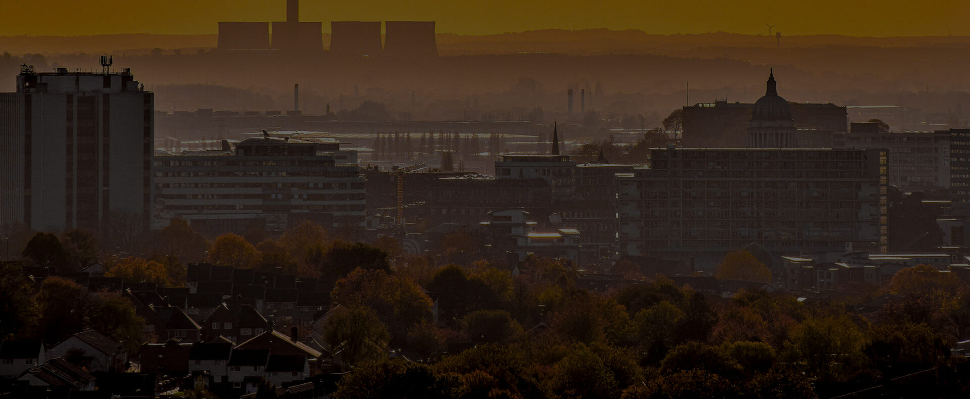 nottingham sky sunrise buildings