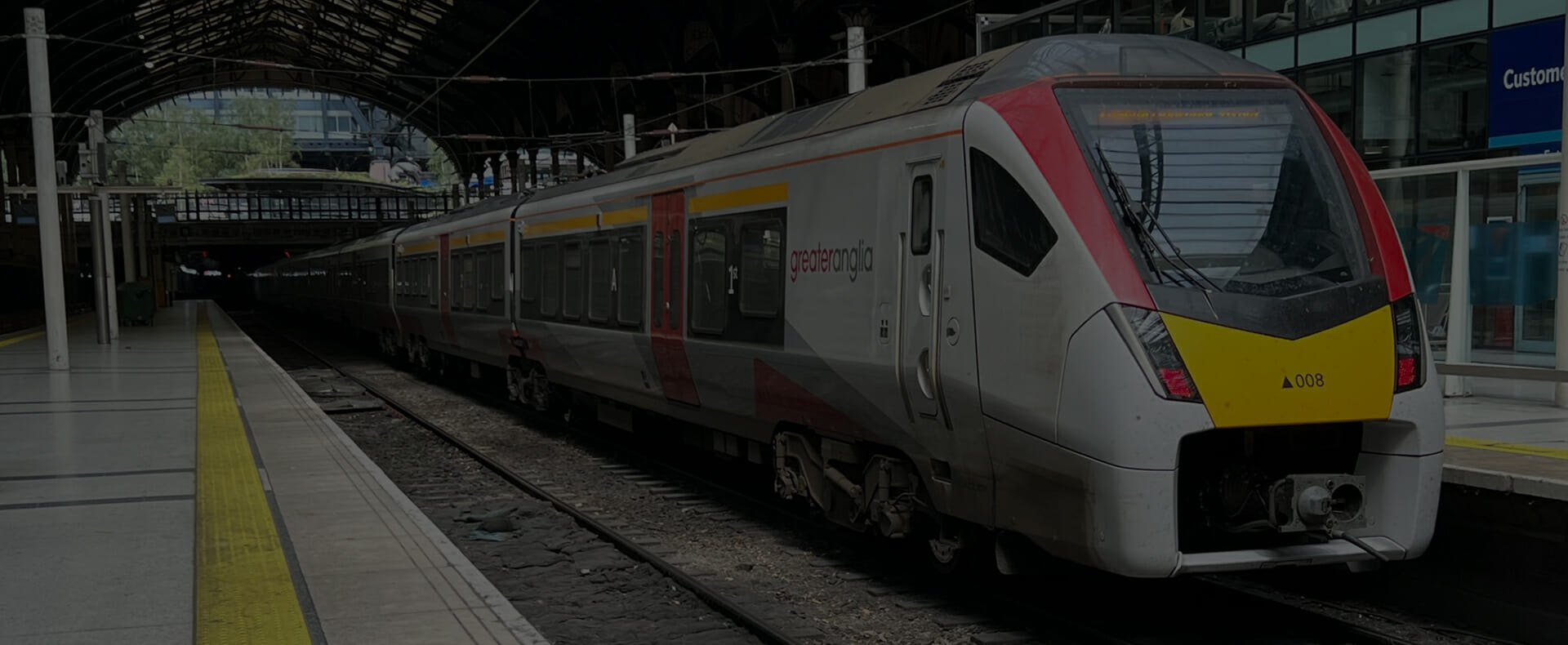 greater anglia train on route