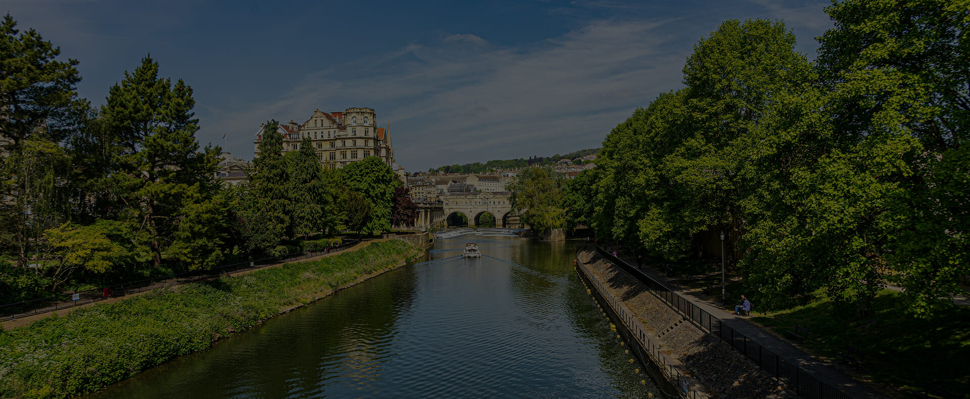 river bridge trees bath destination