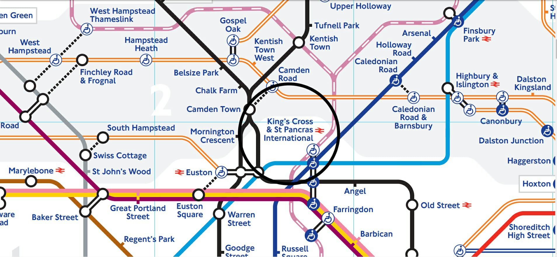 london kings cross tube map
